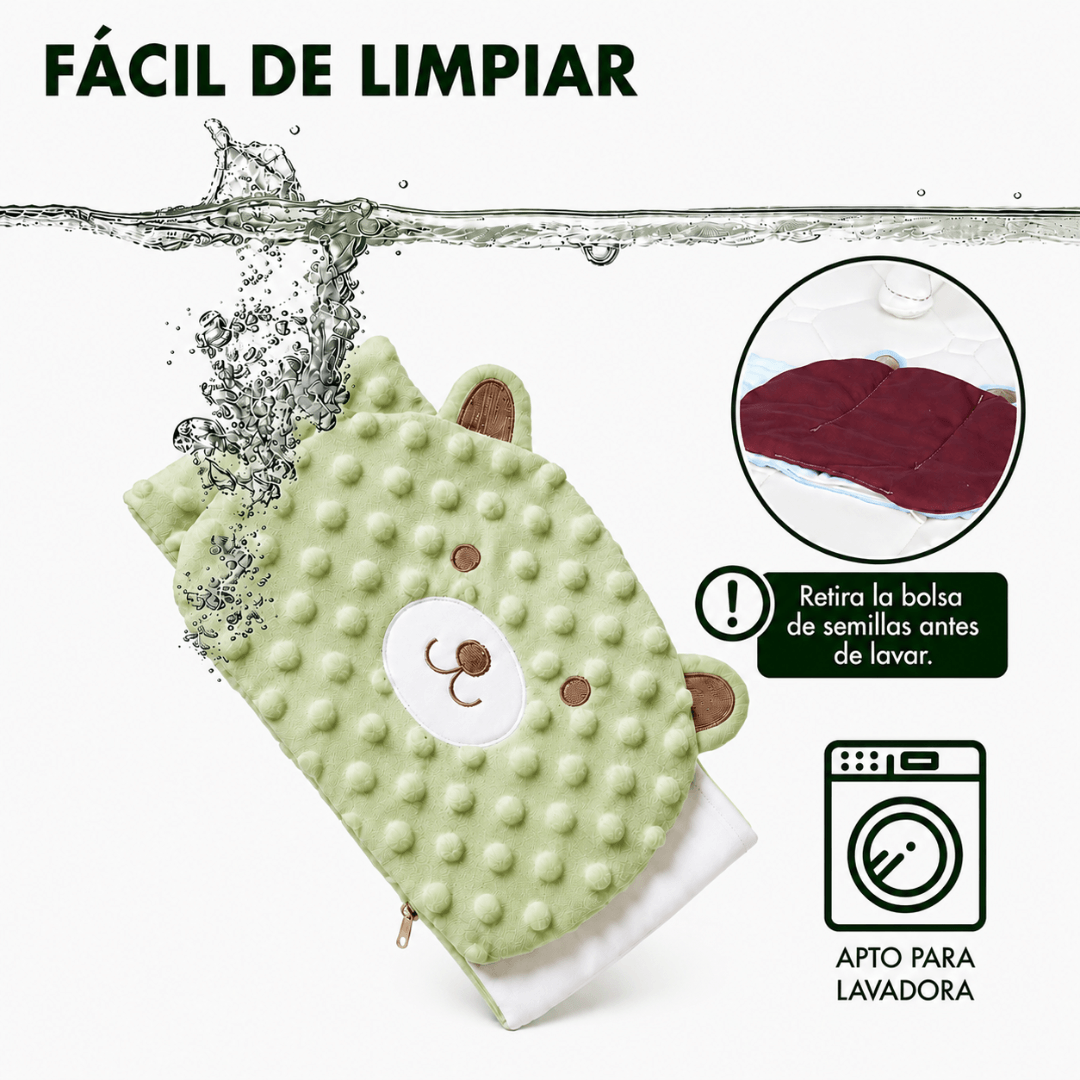 CalmaOsito™ Faja Térmica de Semillas para Aliviar los Cólicos y Gases de tu Bebé